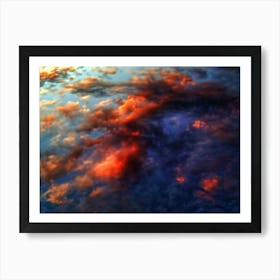 Cloudy abstract sky at sunset Art Print