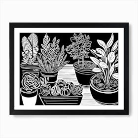 Lion cut inspired Black and white Garden plants & flowers art, Gardening art, Garden 205 Art Print