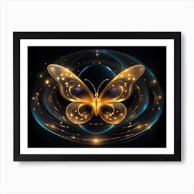 Golden Butterfly 60 Art Print