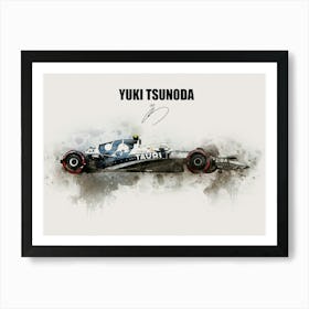 Yuki Tsunoda Alpha Tauri Car Art Print