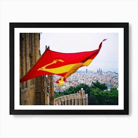 A Distinctively Spanish Arm Wrapped In The Vibrant Colors Of The National Ensign Of Red And Yellow (1) Art Print