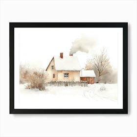 House In Winter Art Print