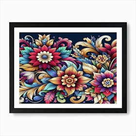 Colorful Floral Painting Art Print