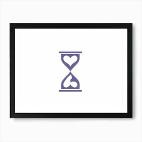 Minimalist Symbol Encapsulating The Essence Of Time Currency And Affection Intertwined Hourglass Art Print