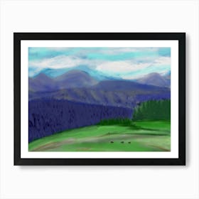 Mountain Landscape Carpathians Mountains In Spring Art Print