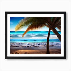 Palm Tree On The Beach 1 Art Print