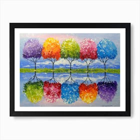 Different-colored trees Art Print