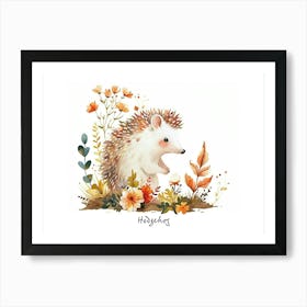 Little Floral Hedgehog 6 Poster Art Print