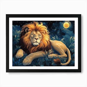 Fantasy Illustration Of A Wild Animal Lion 4 Poster