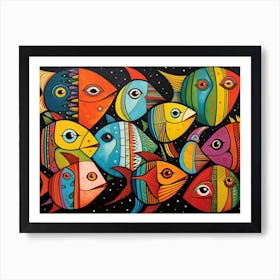 Hunzinator School Of Discus Fish 3 Art Print