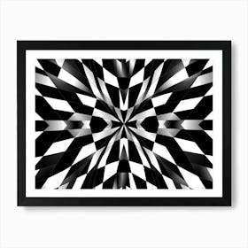 Illusion Abstract Black And White 7 Art Print