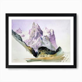 Wellhorn And Wetterhorn From Brunig (Overleaf) From Splendid Mountain Watercolours Sketchbook (1870), John Singer Sargent Art Print