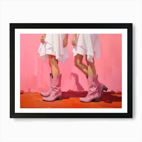 Preppy Retro Western Girly Dorm Pink Print Art Print