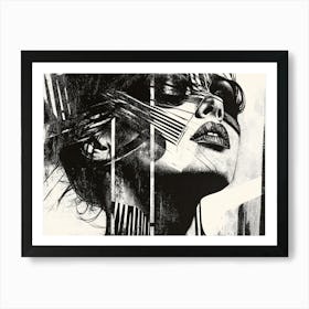 Black And White Portrait Of A Woman 17 Art Print