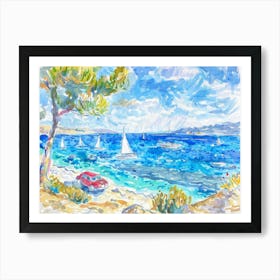 Watercolor Of A Beach Scene 1 Art Print