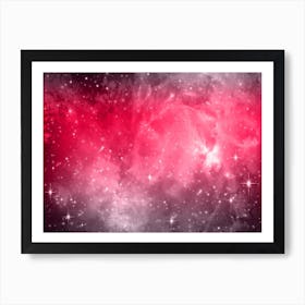 Pink Sky Galaxy Space Background Art Print
