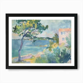 Sunset Mirage Painting Inspired By Paul Cezanne Art Print
