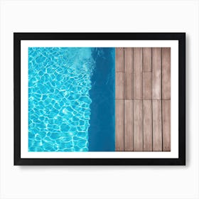 Swimming Pool Wood Board Art Print