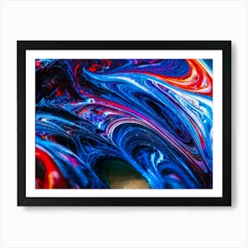 Abstract Digital Art Featuring A Chaotic Blend Of Colors Vivid And Vibrant Swirls Interplaying Wit Art Print