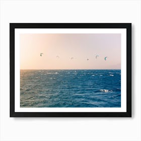 Windsurfers Sailing In The Red Sea 2 Art Print