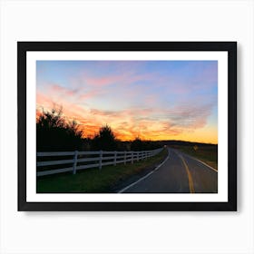 Sunset On Westphalia, A Country Road In Prince Georges Art Print