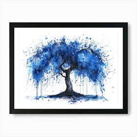 Blue Willow Tree Art Print