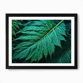 Dark Green Tropical Leaf Background Art Print