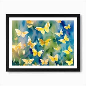 Yellow Butterflies Art Print