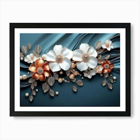 Floral Arrangement With Pearls Art Print