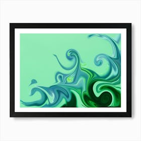 Abstract Wave Pattern In Blue 1 Art Print