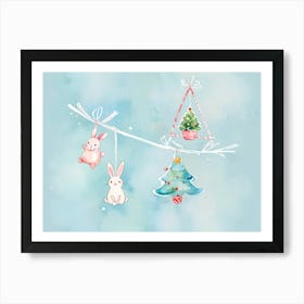 Watercolor Christmas Tree 2 Art Print