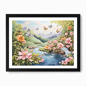 Butterflies In The Garden Art Print