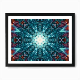 Alcohol Ink And Digital Processing Blue Pattern 7 Art Print