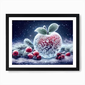 Crystal Red Apple in the winter theme Art Print