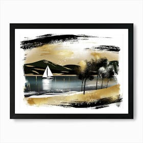 Sailboat On The Lake 9 Art Print