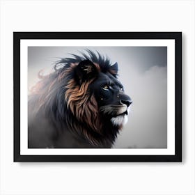 Lion dark 2 Art Print