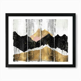 Gold And Black Mountains 18 Art Print