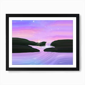 Sunrise river Art Print