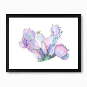 Watercolor Prickly Pear Cactus Affiche