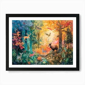 Forest At Dawn 3 Art Print