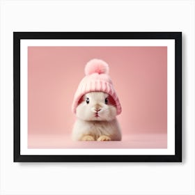 Cute Rabbit In A Hat Art Print