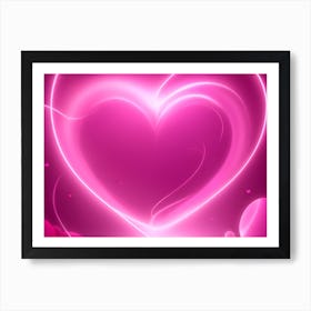 A Glowing Pink Heart Vibrant Horizontal Composition 64 Art Print