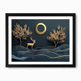 3d With A Black Background 1 Art Print