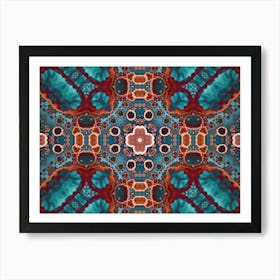 Pattern And Texture Blue Flower Watercolor And Alcohol Ink 4 Art Print