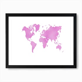 Watercolor World Map Art Print