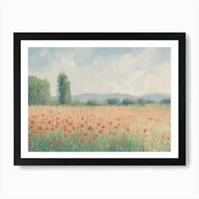 Poppy Field Landscape Art Print