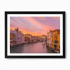 Sunset In Venice Art Print