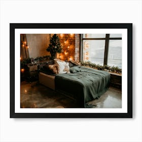 Bedroom With Lights Art Print