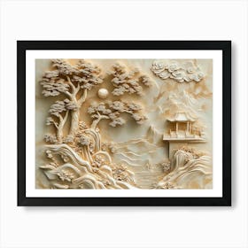 Beautiful 3d Chinese Landscape 3 Art Print