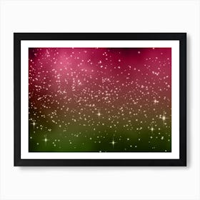 Yellow Pink Shining Star Background Art Print